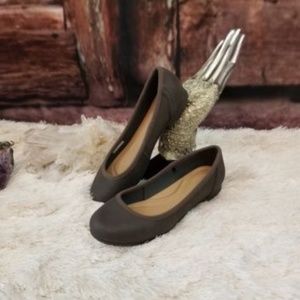 Brown Crocs Ballet Flats